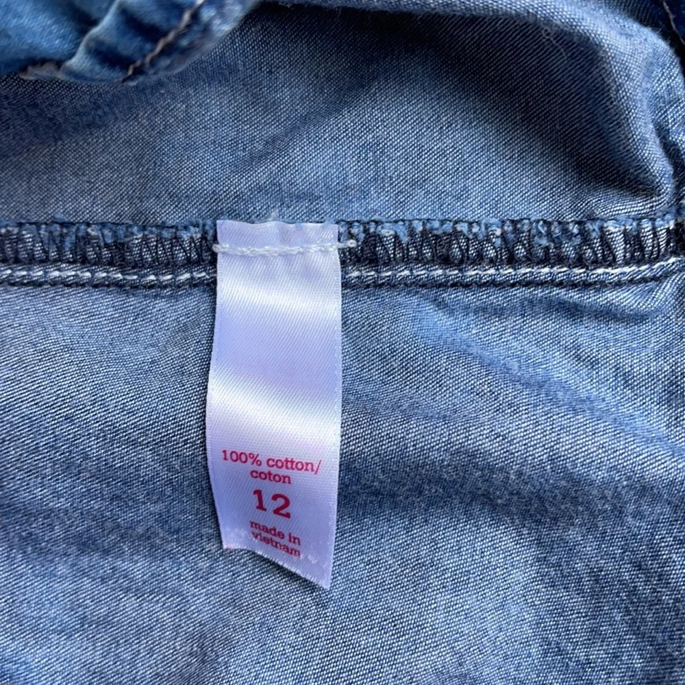 Justice Girl Denim Blouse Size 12
